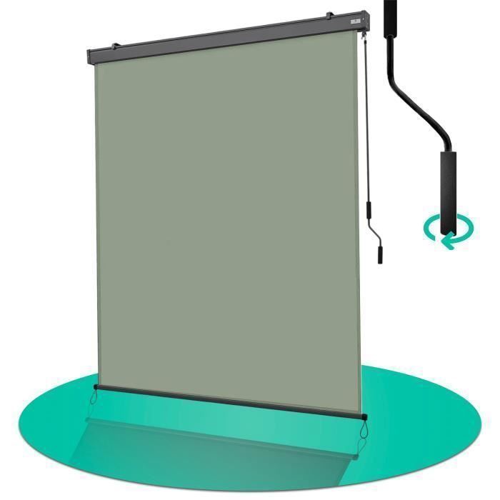 Uitschuifbaar verticaal rolgordijn 180x250 cm - Strattore - Rolgordijn voor buiten - Bescherming voor balkon, terras, patio of tuin - Matcha groen