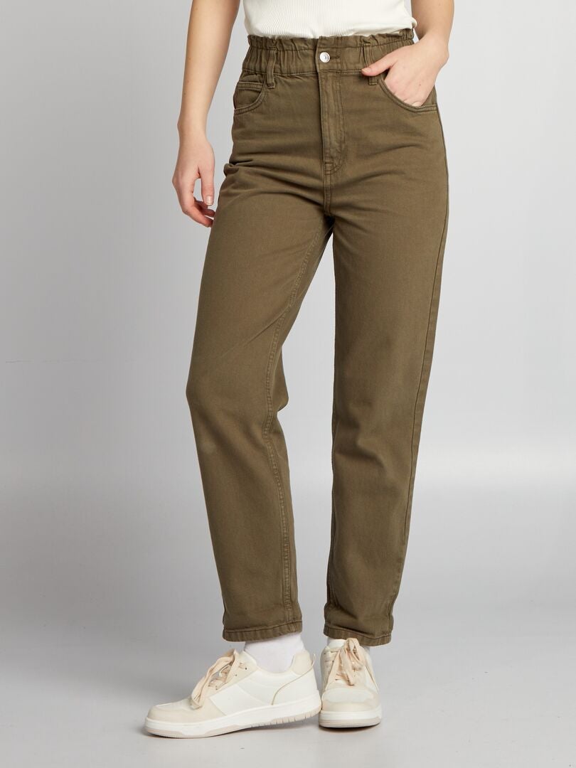 Paperbag jeans - kaki