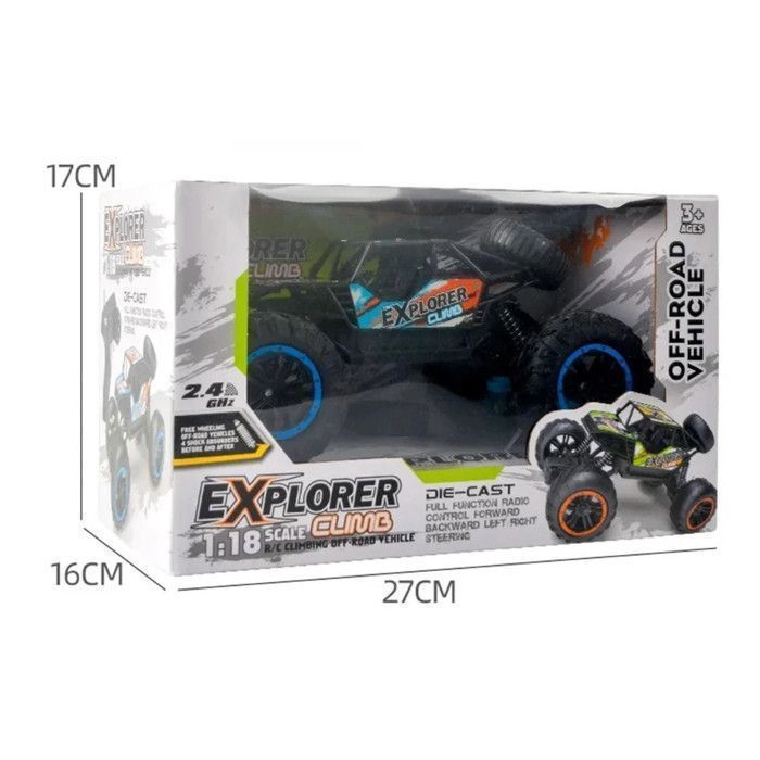 Voiture télécommandée tout terrain 4x4 Explorer LXB-463 bleu  avec 2 batteries rechargeables et télécommande 2.4 GHz Bleu