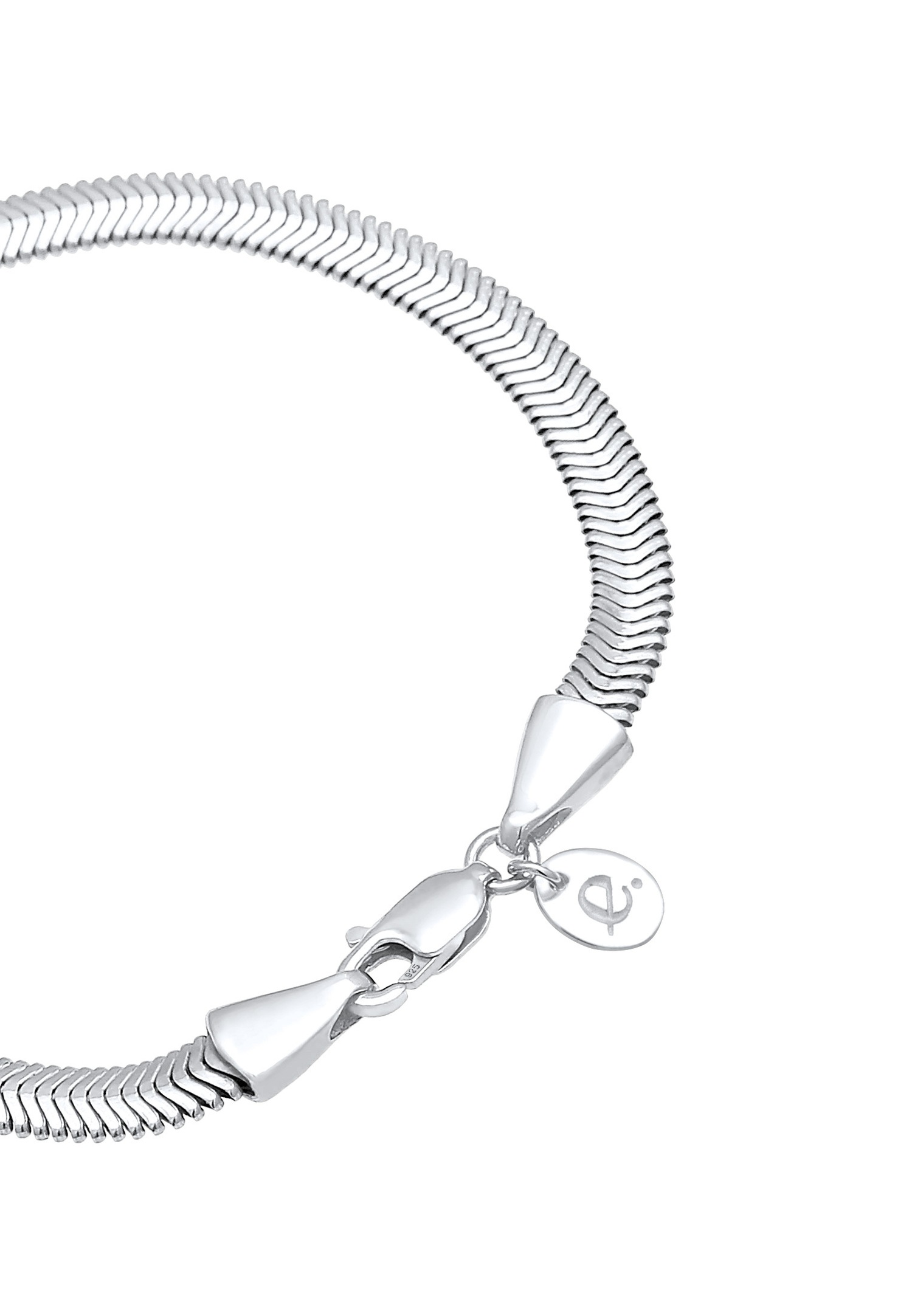 Elli PREMIUM Chaîne de serpent plate et élégante pour dames en argent sterling 925