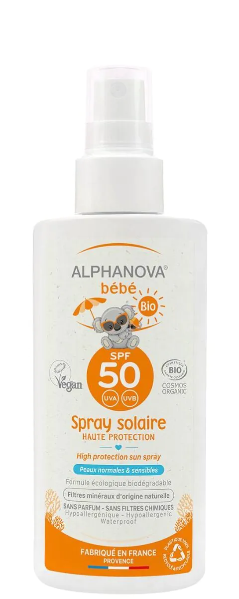Alphanova Bebe Przeciwdo opalania Spray o Wysokim Filtrze SPF 50