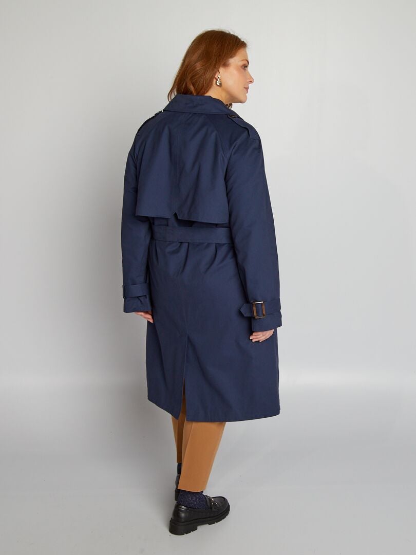 Lange trenchcoat - marineblauw