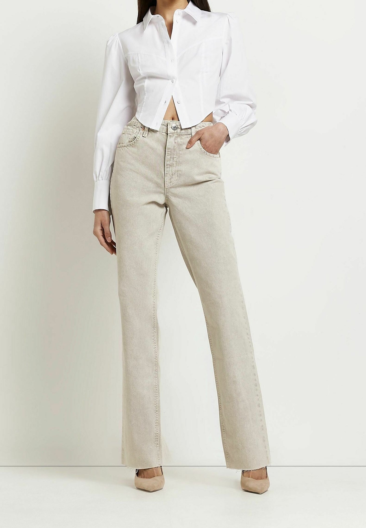 Jean droit River Island - gris