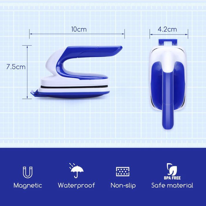 Limpador de vidro para aquário, raspador de algas, escova de vidro magnética para aquários (C10*L4,2*A7,5cm)
