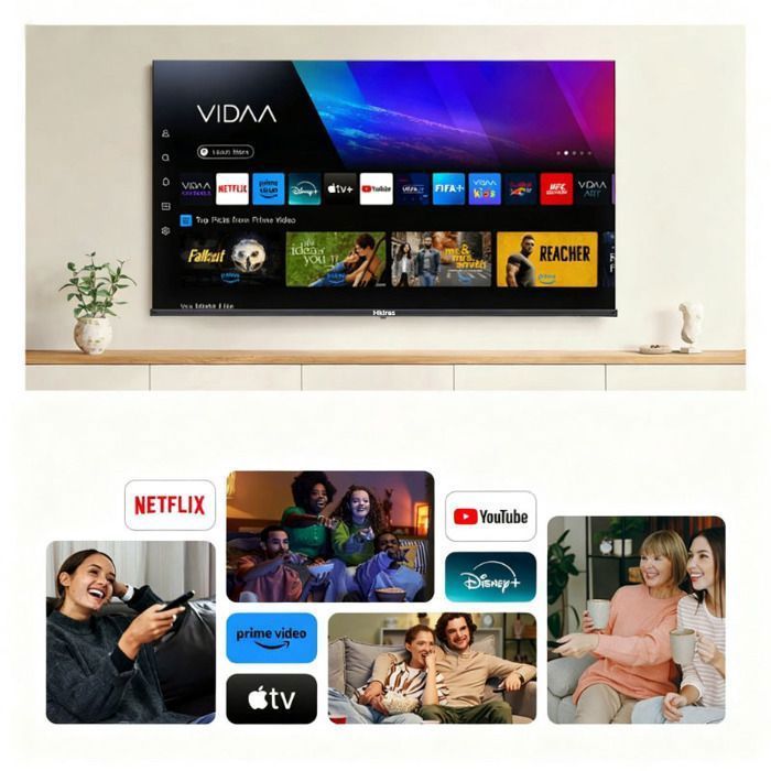 TV LED -Hikers HD 32' (80 cm) Smart TV VIDAA- Netflix, Prime Video, Disney+ 2xHDMI - 2xUSB -Dolby Digital+ - Noir