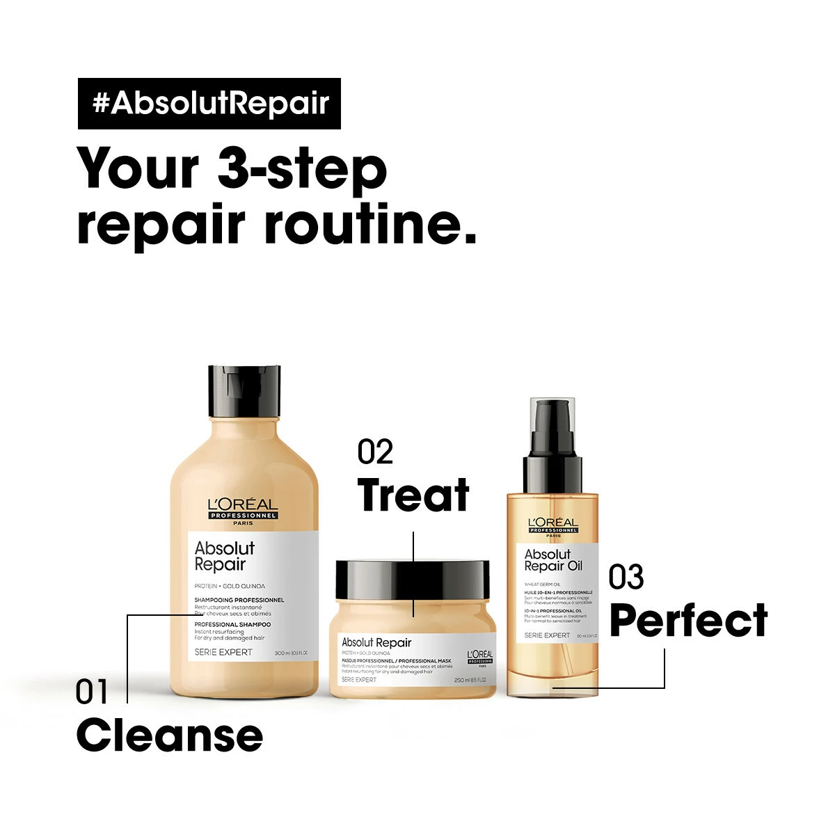 Shampoo Absolut Repair Gold 300 ml - L'Oréal Professionnel