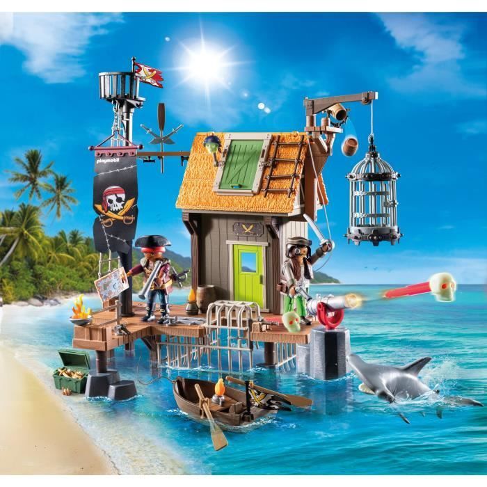PLAYMOBIL 71792 Pirate Port with Hideout, Prisons and Cannon, 165 pieces, Pirates, Ages 4+