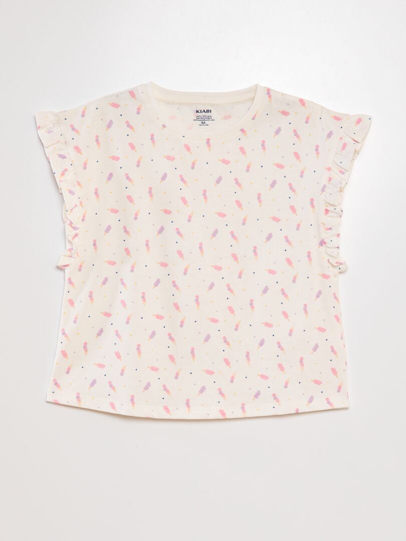 Blusa com mangas franzidas - BRANCA