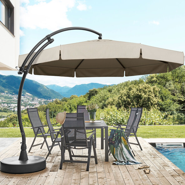 Easy Sun zweefparasol, inclusief voet, beige