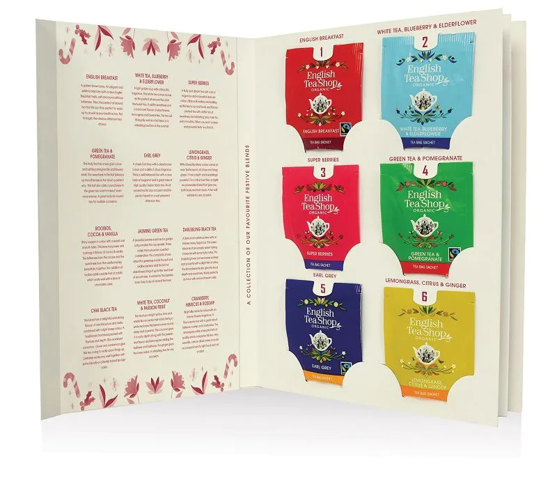 English Tea Shop Herbata Bio Book Style Advent Calendar