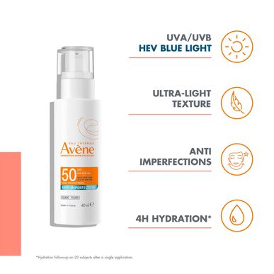 Avène Fluid Anti-Imperfection High Protection SPF50 Aurinkovoide Neste Epätäydellisyyksien Estoon 40 ml 40 ml