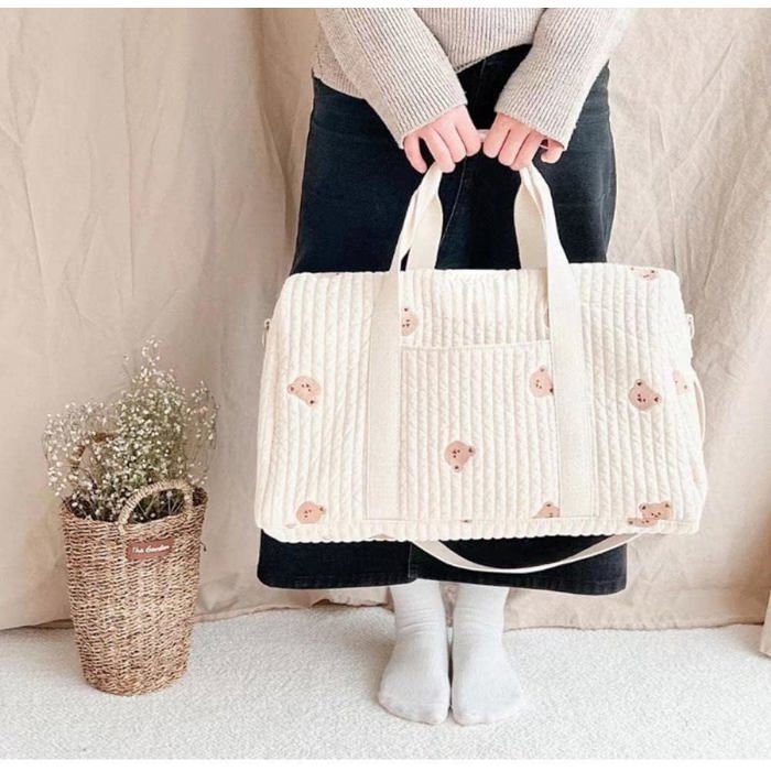 Sac Maternité Bébé, Matelassé Toilette Voyage, Fourre-Tout Maman Imprimé Lapin
