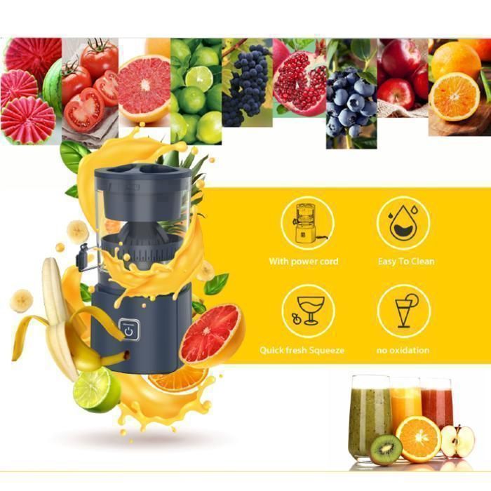 Electric Centrifugal Citrus Juicer - Multifunctional automatic citrus juicer for oranges and lemons, 1-click touch button