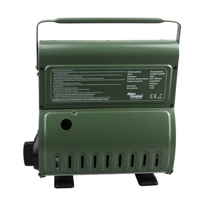 Estufa de gas portátil - Alpen Camping - IK-1000 PRO - 1,7 kW - Encendido piezoeléctrico - 124 g/h