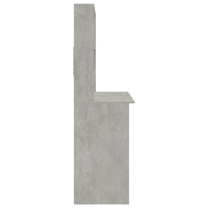 vidaXL Bureau avec étagères Gris béton 102x45x148 cm Bois d'ingénierie 823004