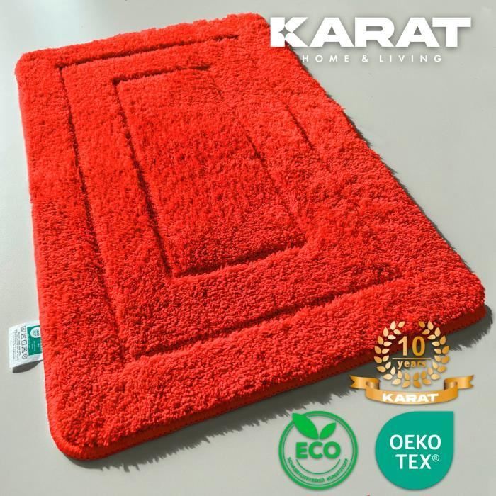 Tapis de bain Atlantis Rectangulaire Dos antidérapant Rouge 70 x 120 cm