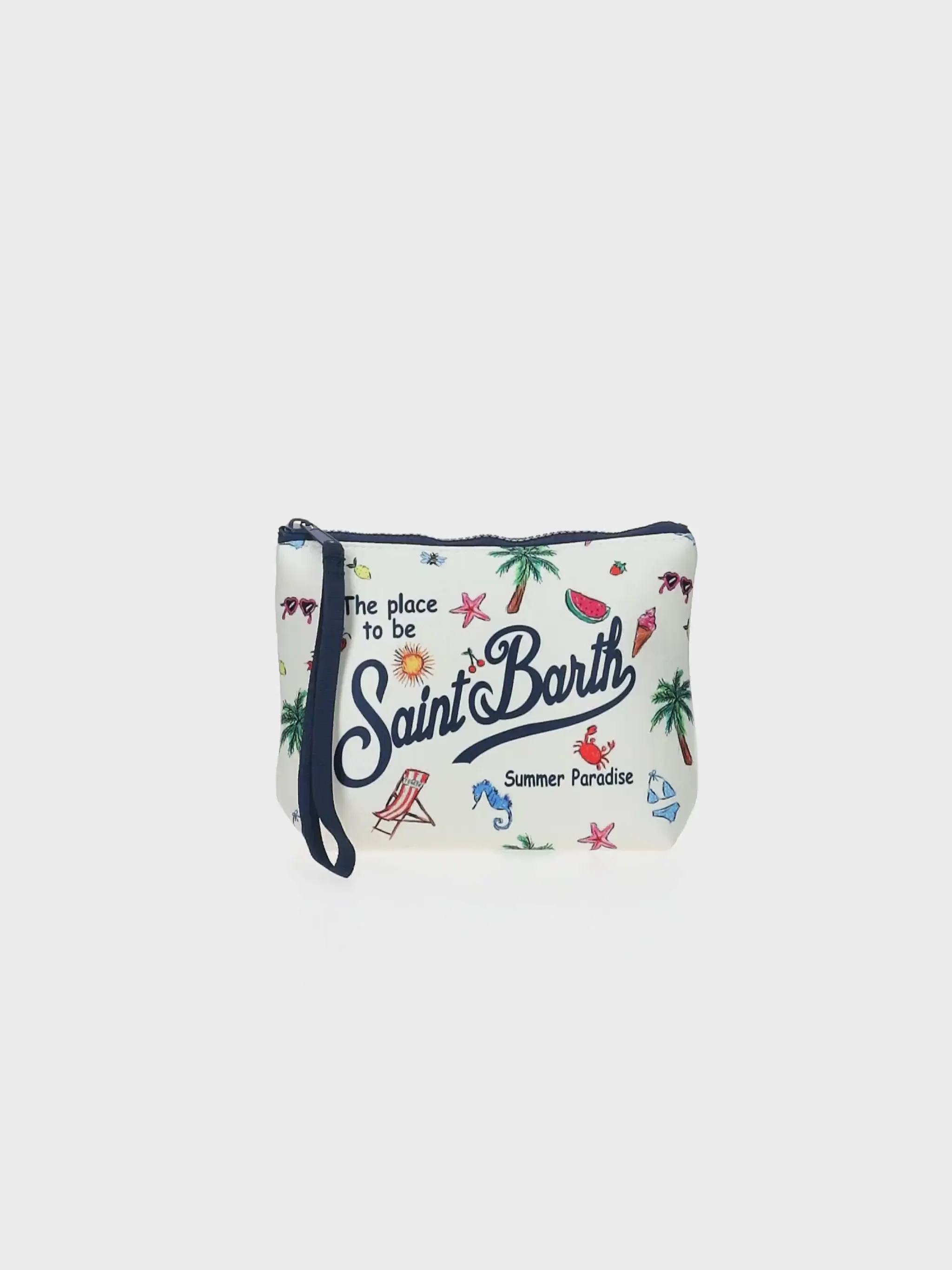 Aline scuba clutch tas met zomerse schetsprint
