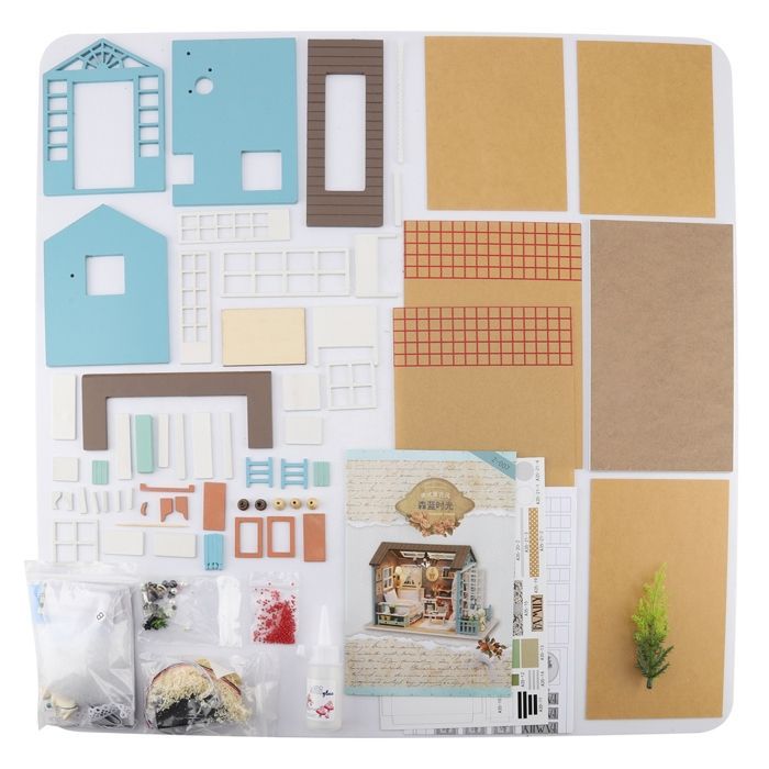 Casa de muñecas DIY, casa de muñecas miniatura hecha a mano, kit para casa de muñecas, regalo DIY perfecto