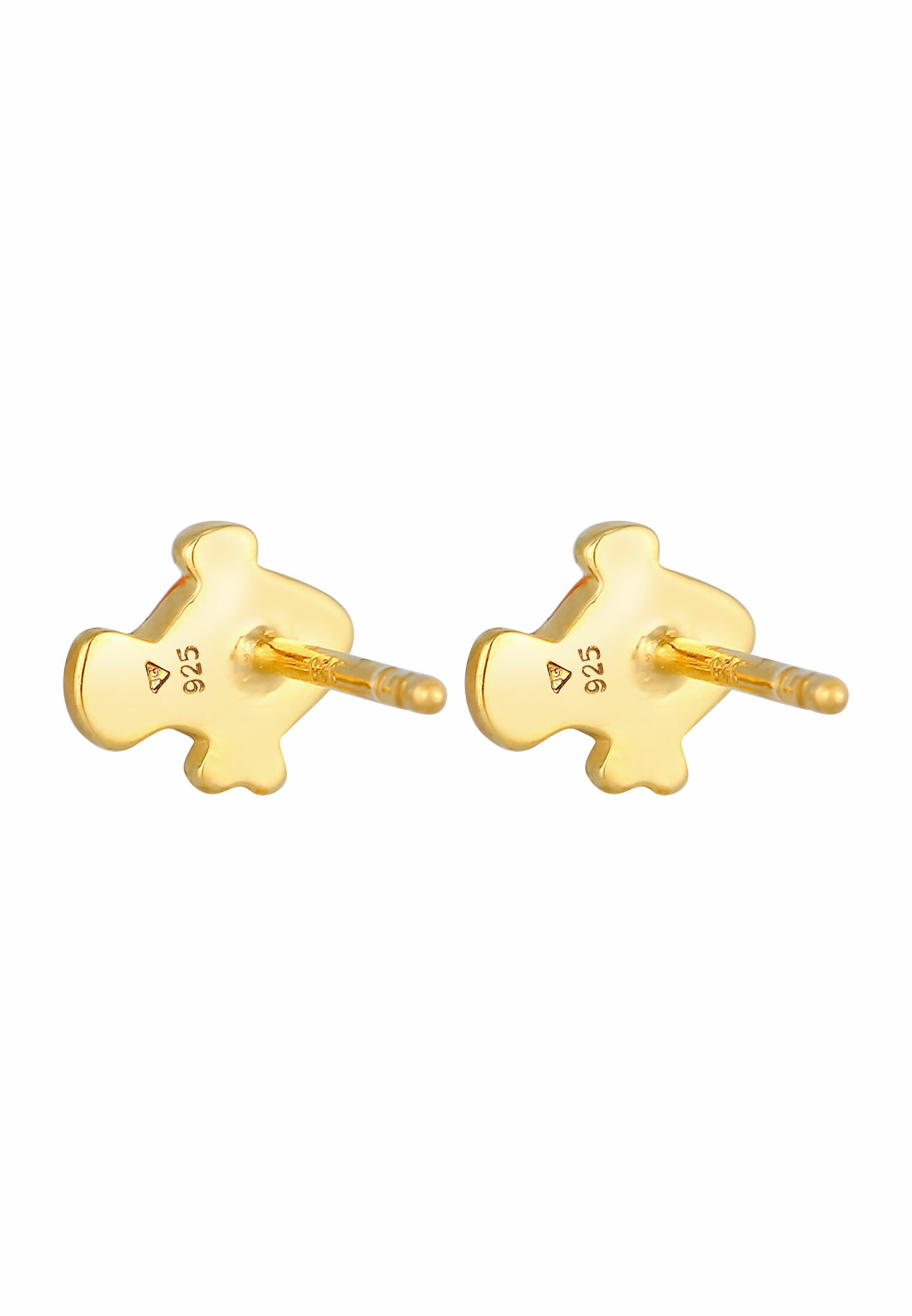 Elli Boucles d'oreilles enfant poisson été coloré avec émail en argent sterling 925 plaqué or