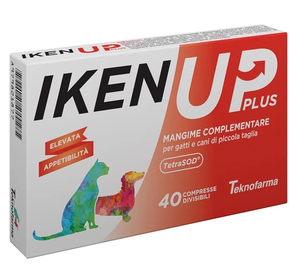 TEKNOFARMA Iken Up Plus pour chiens et chats de petite race, boîte de 40 comprimés, complément vitaminique