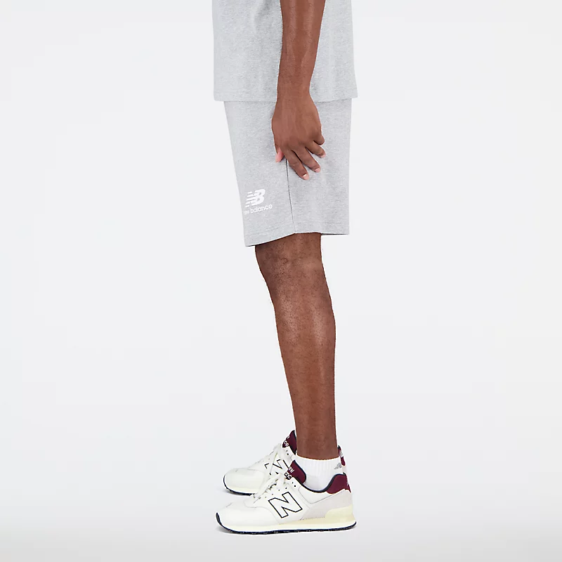 Męskie krókkie spodenki Essentials Stacked Logo French Terry - ATHLETIC GREY