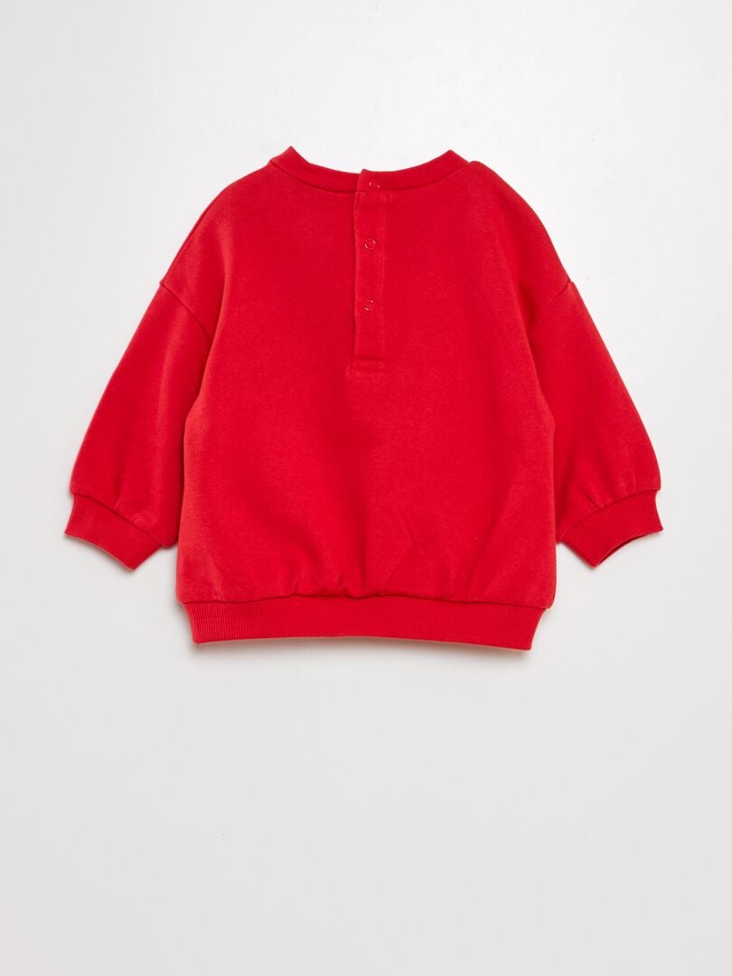Moletom folgado com estampa - VERMELHO