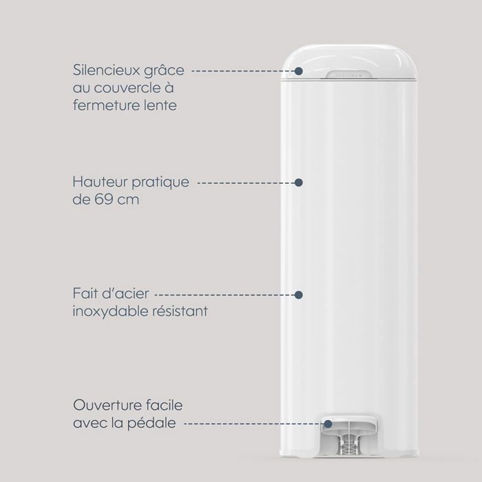 Cubo para pañales Diaper Genie Platinum - Acero inoxidable, gran capacidad para 47 pañales, a prueba de olores