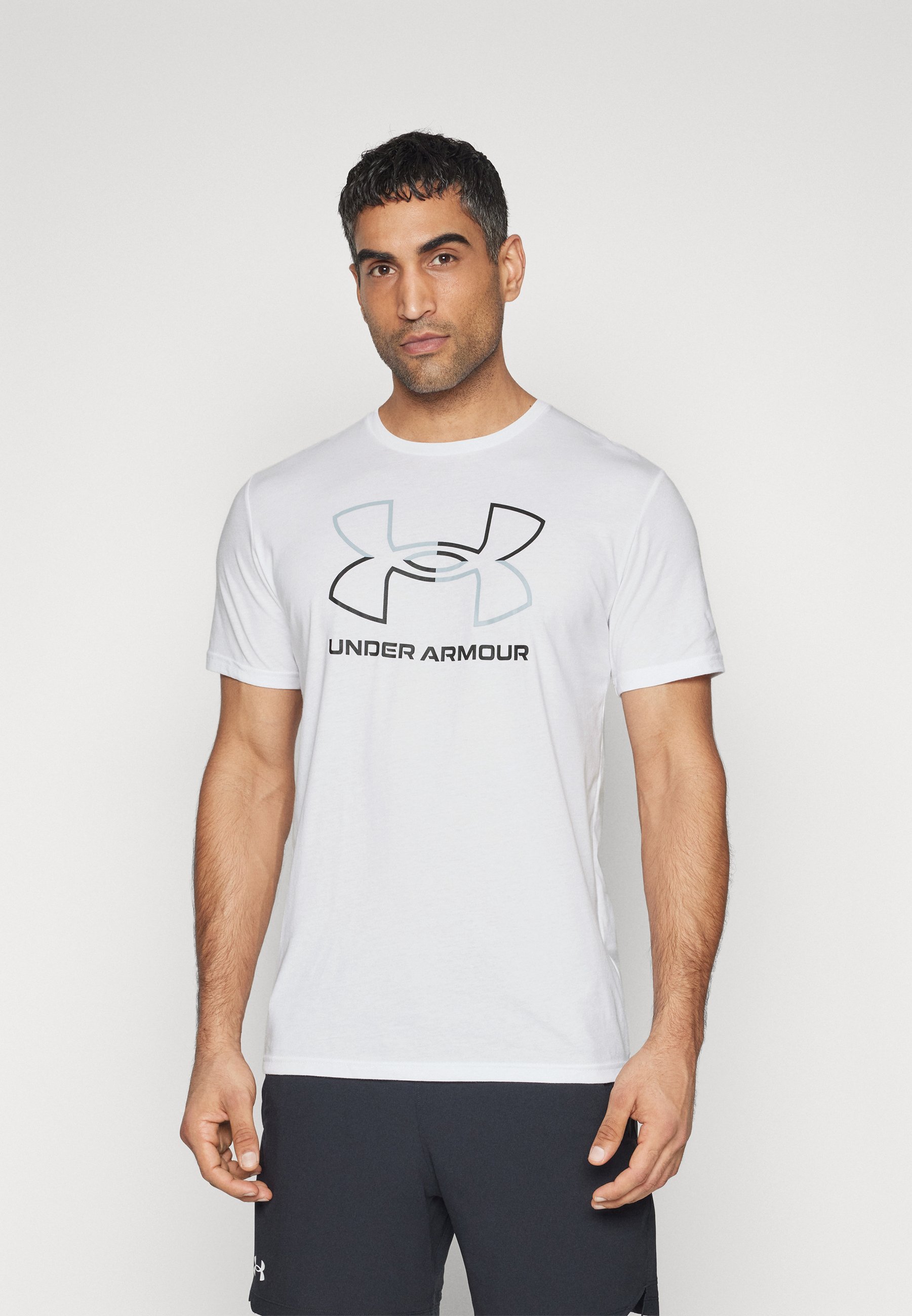 Under Armour FOUNDATION - T-shirt sportiva - bianco/nero