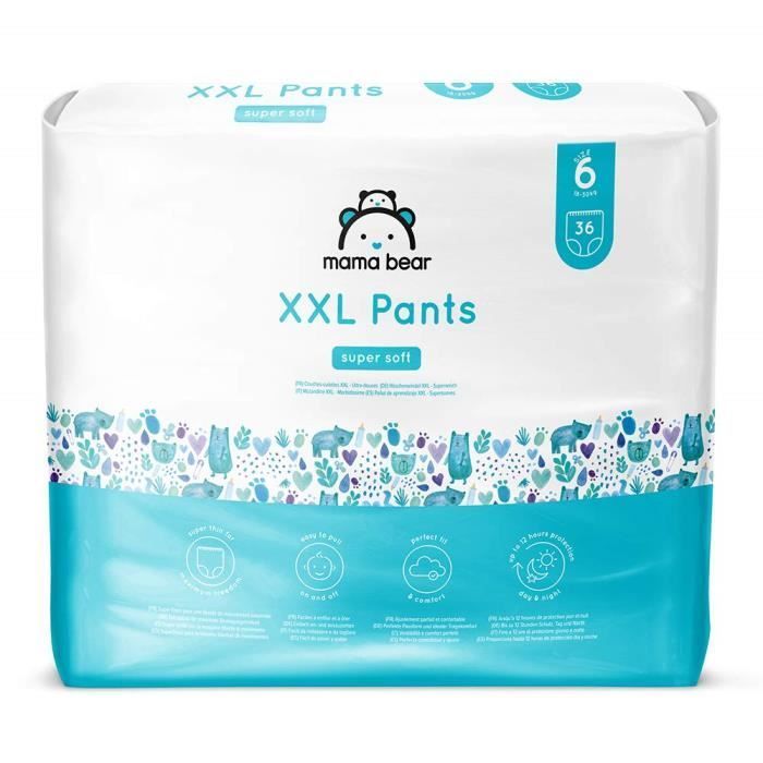 Mama Bear Brand - XXL Diaper Pants - Size 6 (18-30kg), Pack of 2 (2x36) - 5400606007680