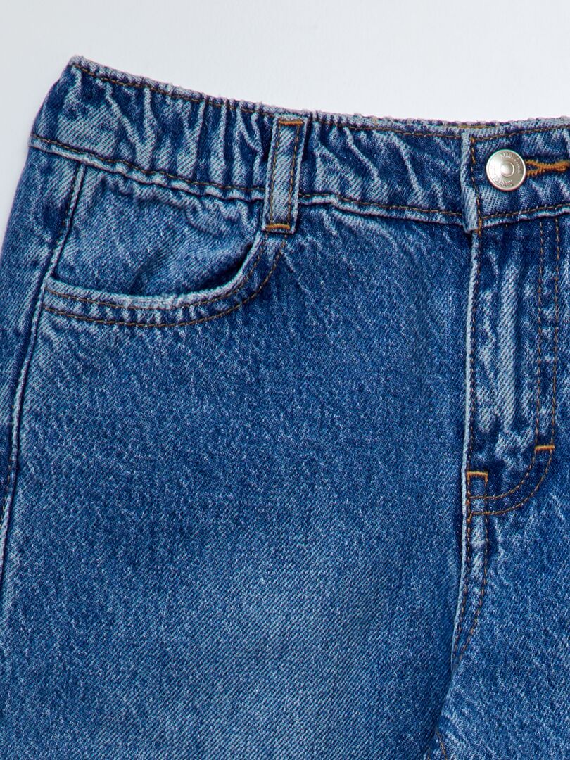 Calça jeans reta de corte regular - AZUL