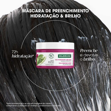 Klorane Prickly Pear 72h Hydration & Shine Plump Mask, viikunaöljyä sisältävä naamio, 72 tunnin kosteutus elottomille hiuksille, 250ml