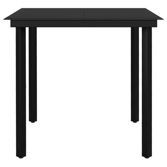 Conjunto de comedor de jardín - vidaXL - 5 piezas - Negro - Resina de mimbre - Mesa 80x80x74 cm - Silla 52x56x88 cm