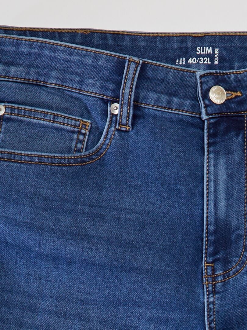 Pantalones vaqueros ajustados elásticos - Talla L32 - Azul