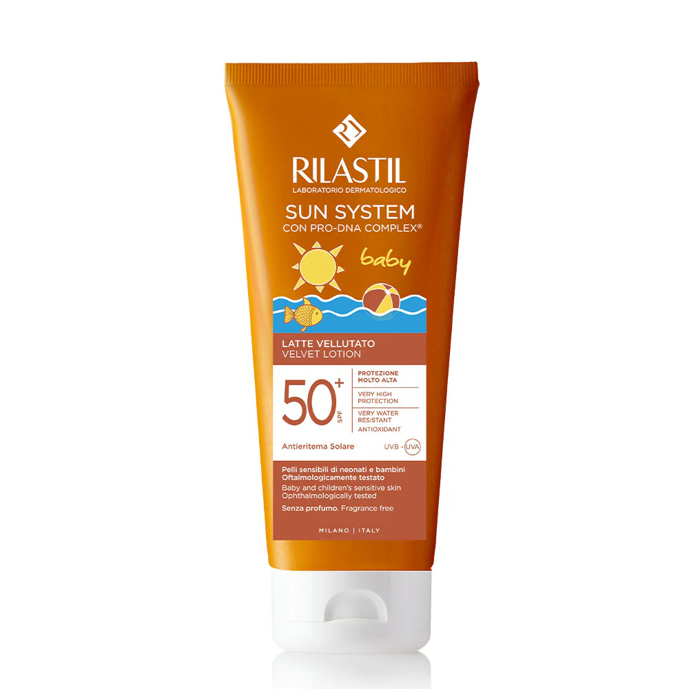 Sun System Baby Latte Vellutato SPF50+ - Crema Solare Bambini, Latte solare corpo alta prot., Prodotti per Bambini