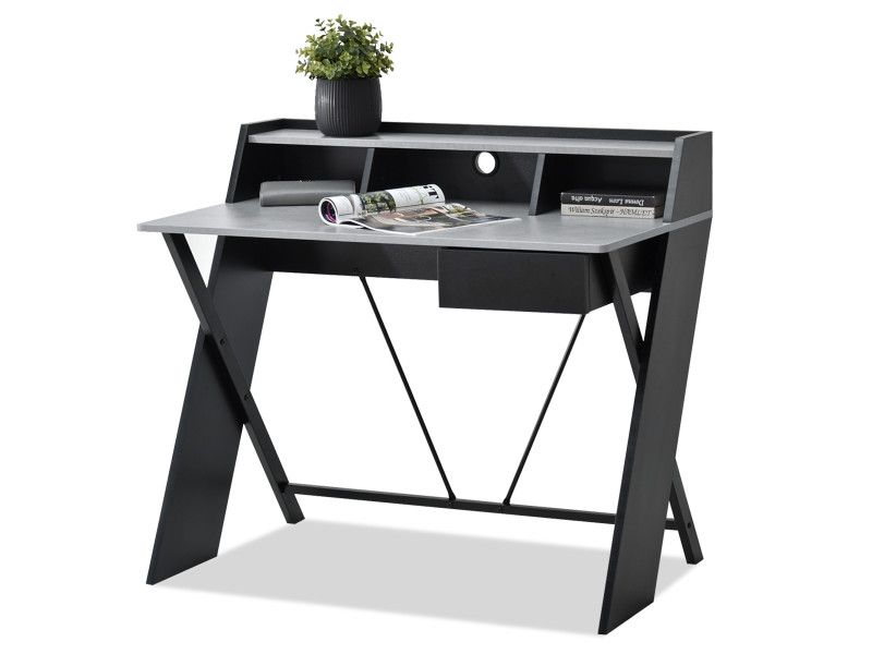 Biurko dla ucznia gracza asgard czarne-beton styl loft
