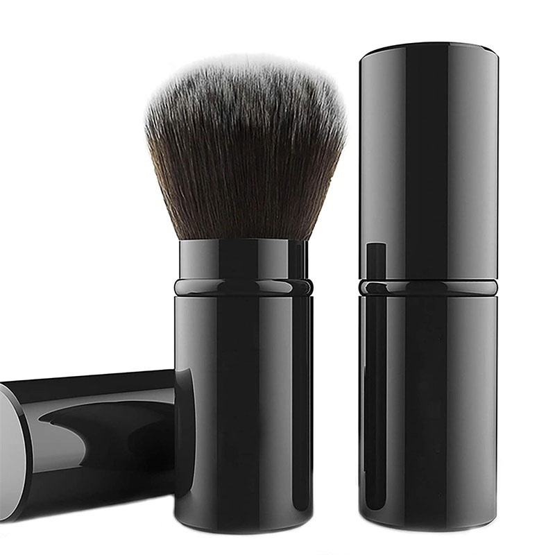 Pinceau de maquillage Kabuki rétractable Falliny, pinceau blush de voyage, pinceau poudre portable avec couvercle pour blush, bronzer, estompage, maquillage poudre impeccable