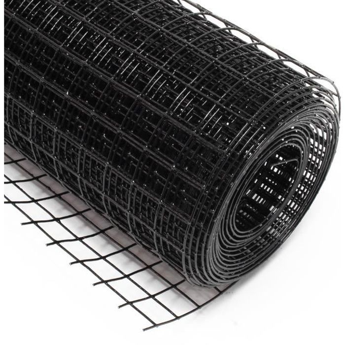 Malla de alambre de acero galvanizado negro, malla cuadrada de 19x19 mm, rollo de 5 m, altura de 100 cm, para cercas de aviario.