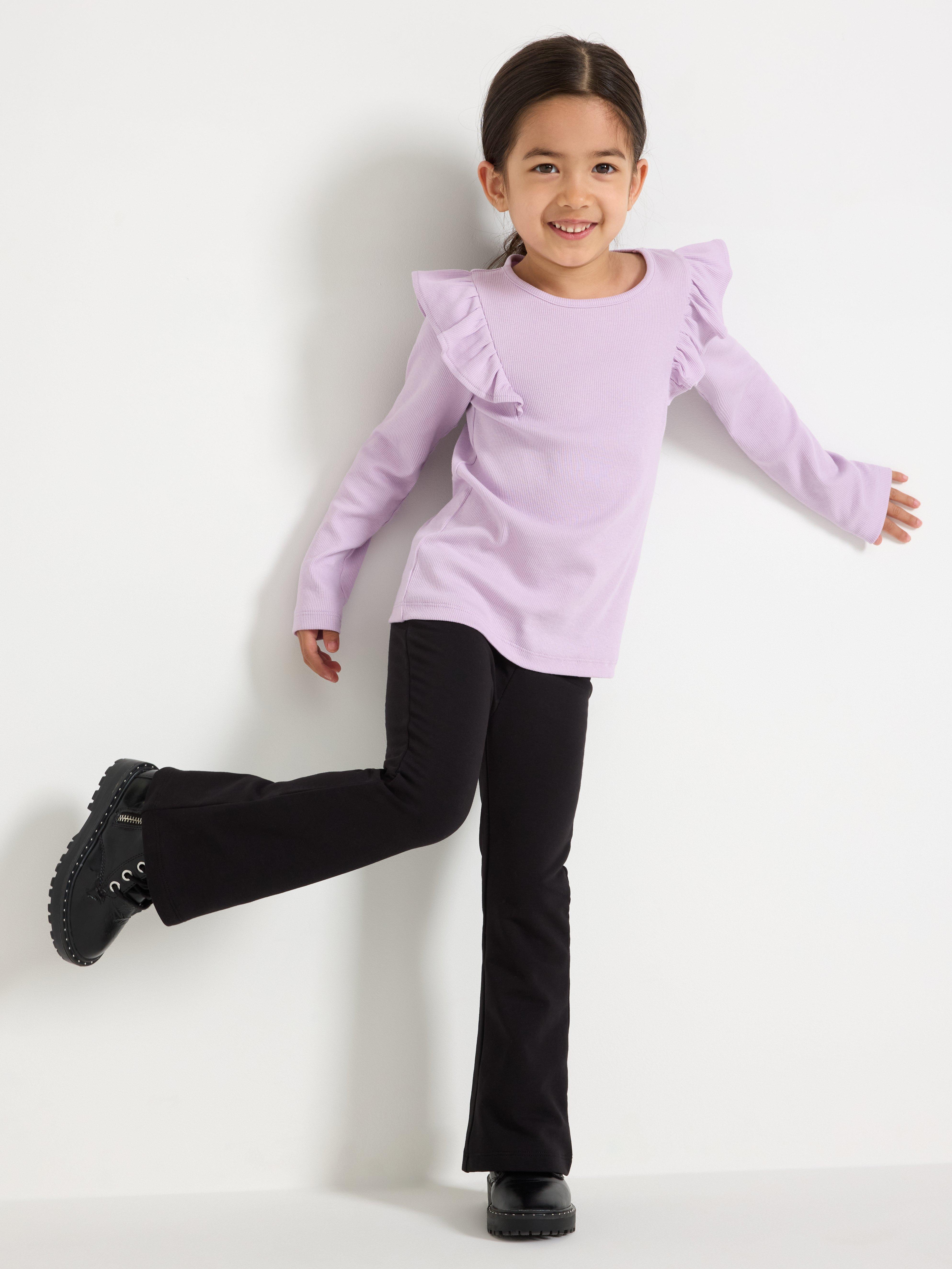 Leggings évasés avec intérieur brossé noir