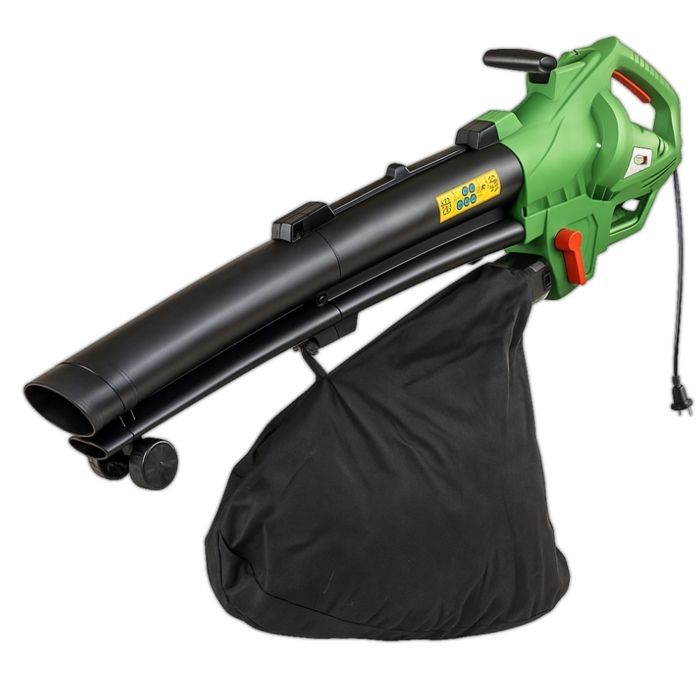Soffiatore/aspiratore/trituratore con filo da 3000 W - Pulizie di primavera - Patio, giardino, prato - TERRENO DA GIARDINO - 270 km/h - Sacco da 45 l