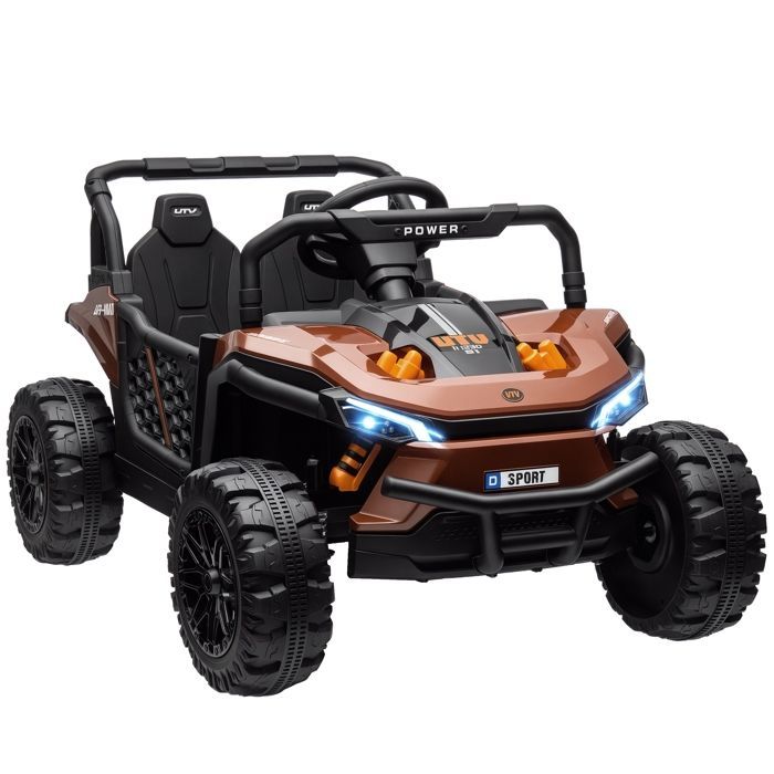 AIYAPLAY elektrische buggy voor kinderen - 2,4 GHz afstandsbediening - 2 x 12V motoren - 2 snelheden - Voor kinderen van 3-5 jaar - Bruin