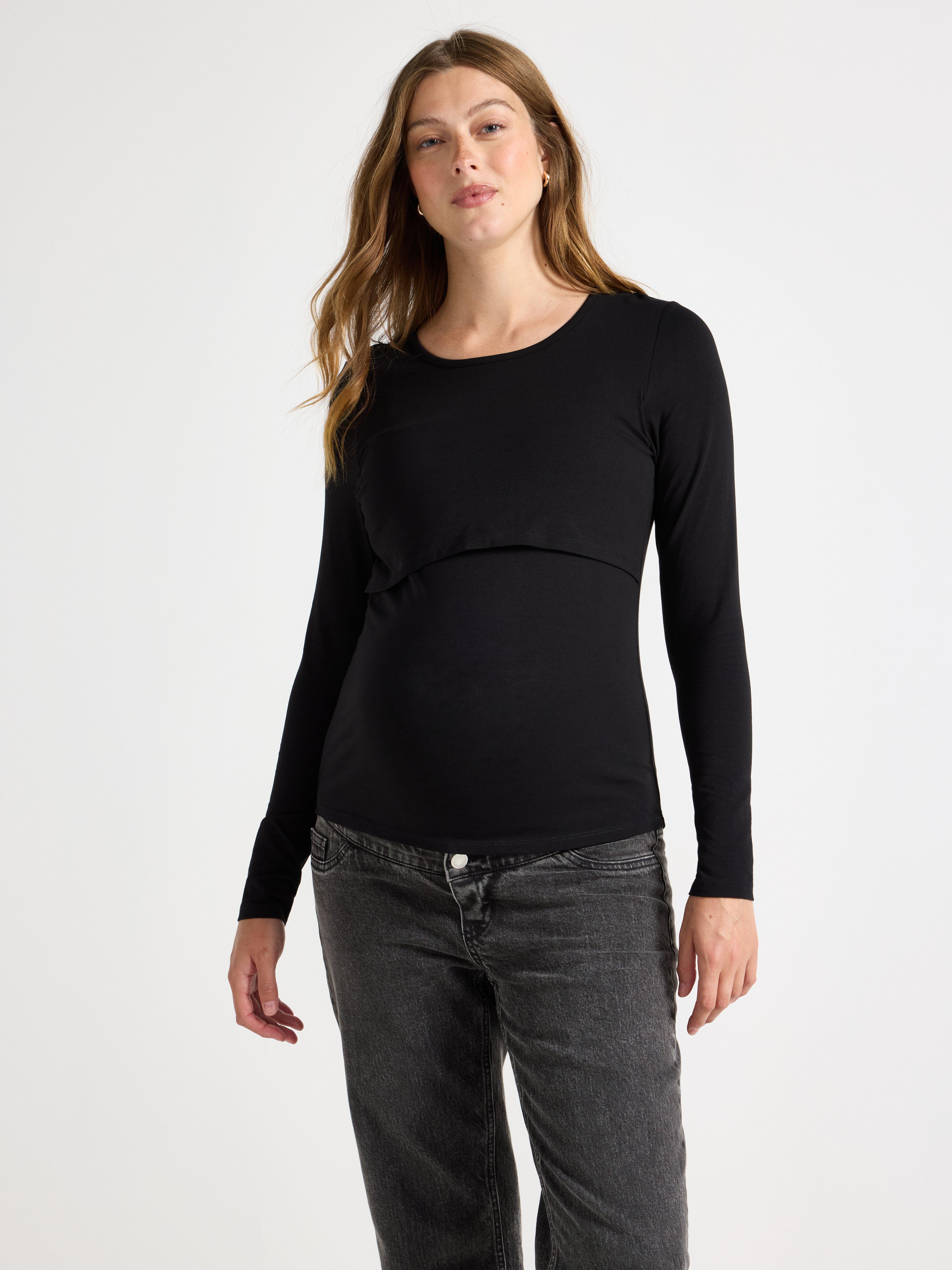 Top de lactancia para mamá negro