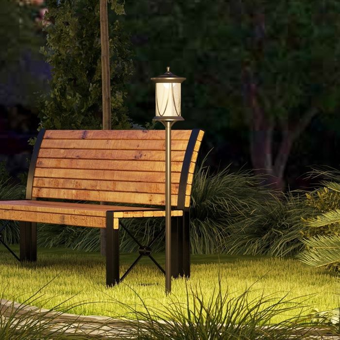 Lampadaire solaire extérieur lampadaire de jardin LED avec interrupteur marche/arrêt 17 x 17 x 127 cm noir