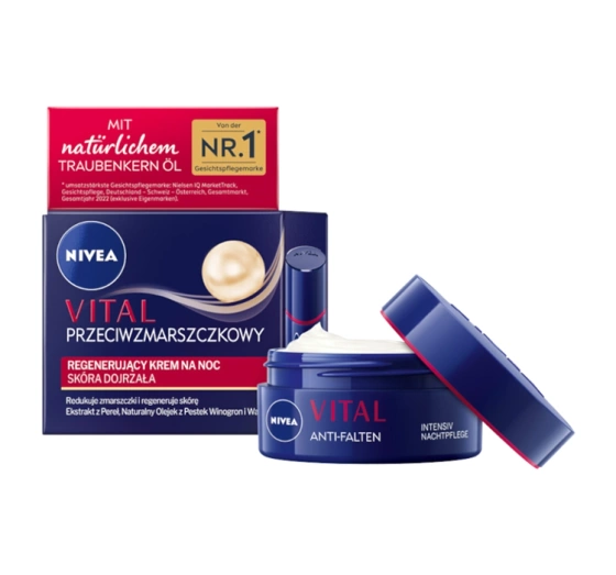 NIVEA Vital przeciwzmarszczkowy regenerujący krem na noc do skóry dojrzałej 50 ml