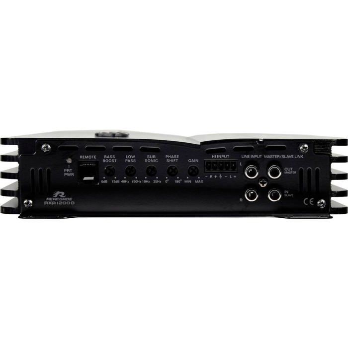 1 amplificador monofónico Renegade RXA1200D, clase D, 1 canal, 600 vatios RMS estables a 1 ohmio, 1200 vatios máximo, 1 unidad