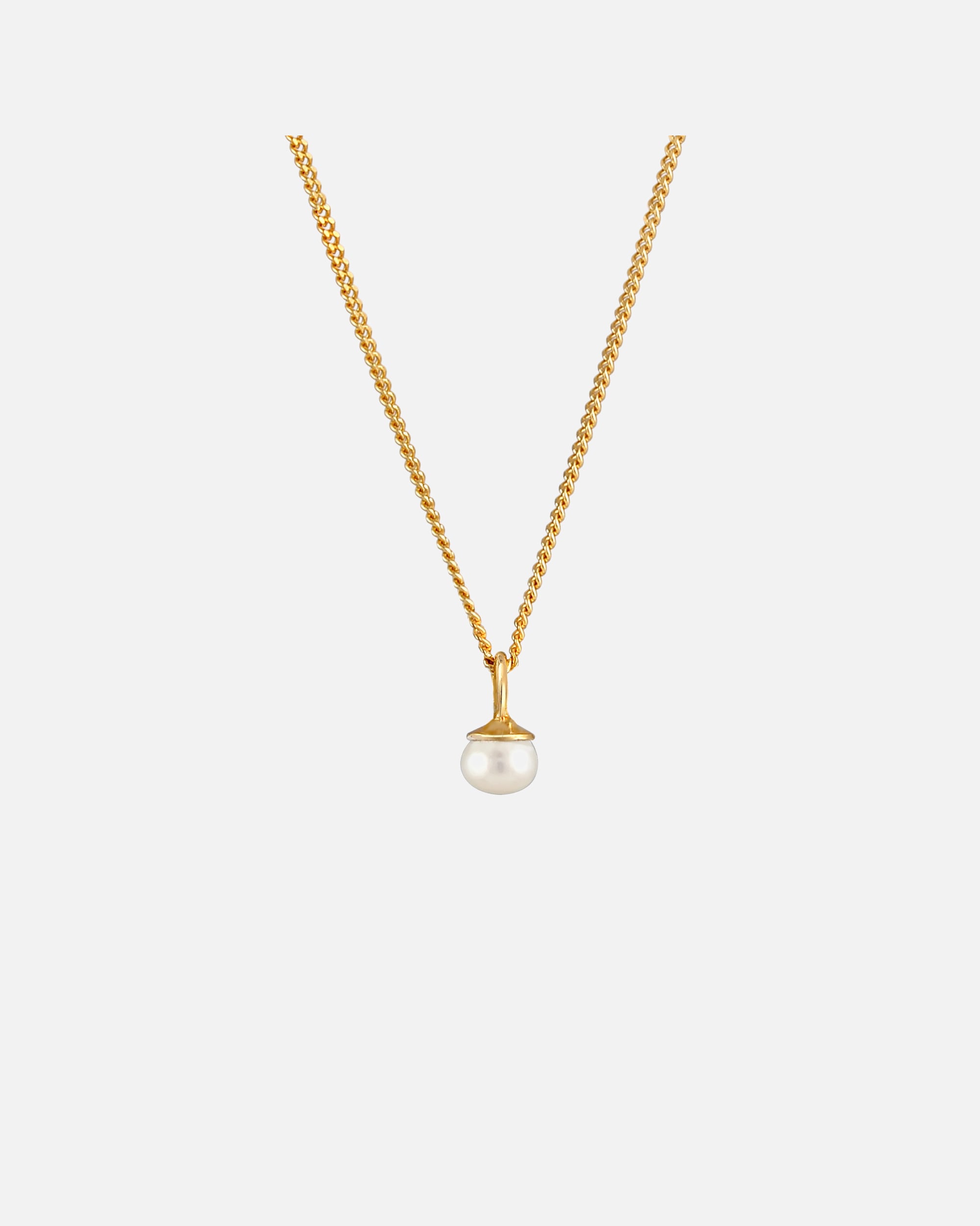 Elli Pendentif pour dames Perle de culture d'eau douce Minimal en argent sterling 925 plaqué or
