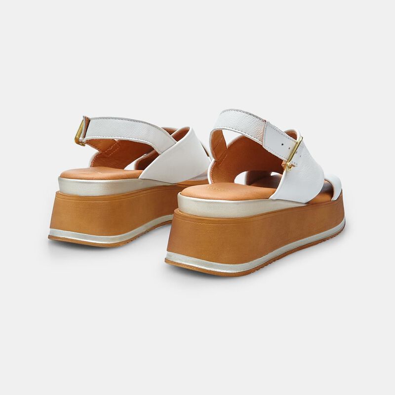 BATA Damplatåsandaler i läder