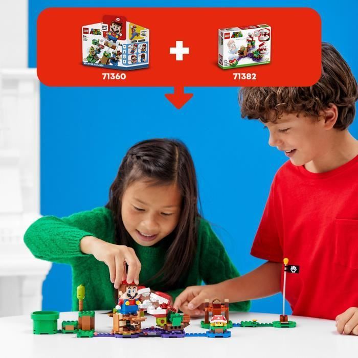 LEGO® Super Mario™71382 Ensemble d’extension Le défi de la Plante Piranha, à combiner avec le Pack de Démarrage LEGO® Super Mario™