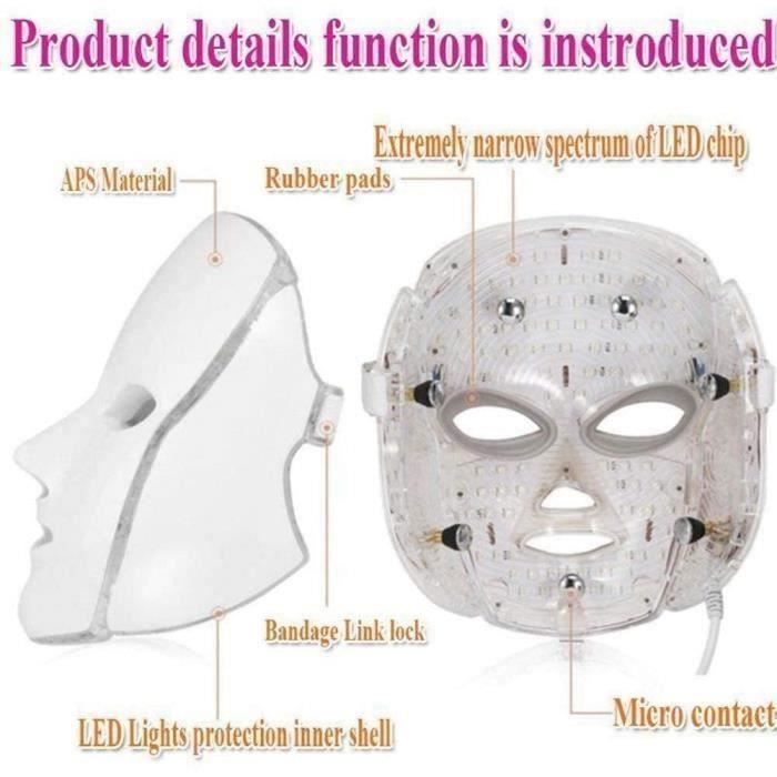 YYV 7 Couleur LED Lumire Masque Photon Cou du Visage Masque Rajeunissement peau Soins Visage Traitement pour Anti-geContracti