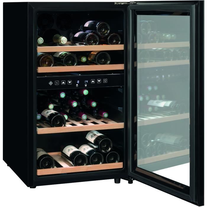 Cave à vin de service - LA SOMMELIERE - SLS45DZ - 45 bouteilles - Porte vitrée - Classe G - 49,5 x 58 x 84 cm - Noir