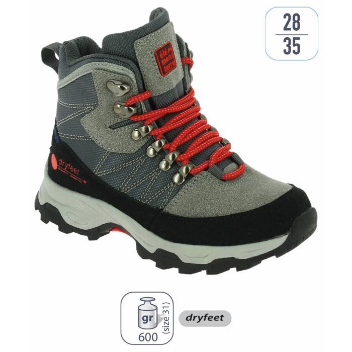 Chaussures de marche de randonnée enfant tige haute Élémenterre Tenakee - gris - 28